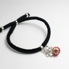 Pulsera Bola De Navidad Con Lazo Baño Plata