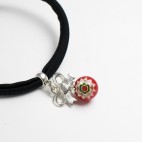 PULSERA BOLA DE NAVIDAD CON LAZO BAÑO PLATA