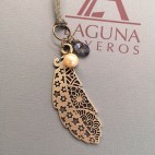 Colgante Pluma Cordon Dorado 