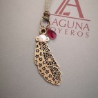 Colgante Pluma Cordon Dorado 