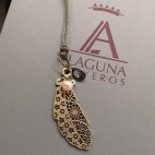 Colgante Pluma Cordon Dorado 