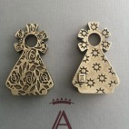 Virgen Sobremesa Rosas y Estrellas